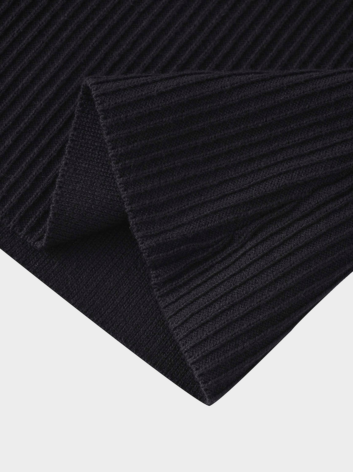 Sleeveless Ribbed Turtleneck-Black-4